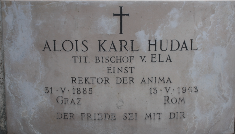 Hudals gravsten på Campo Santo Teutonico i Vatikanstaten.